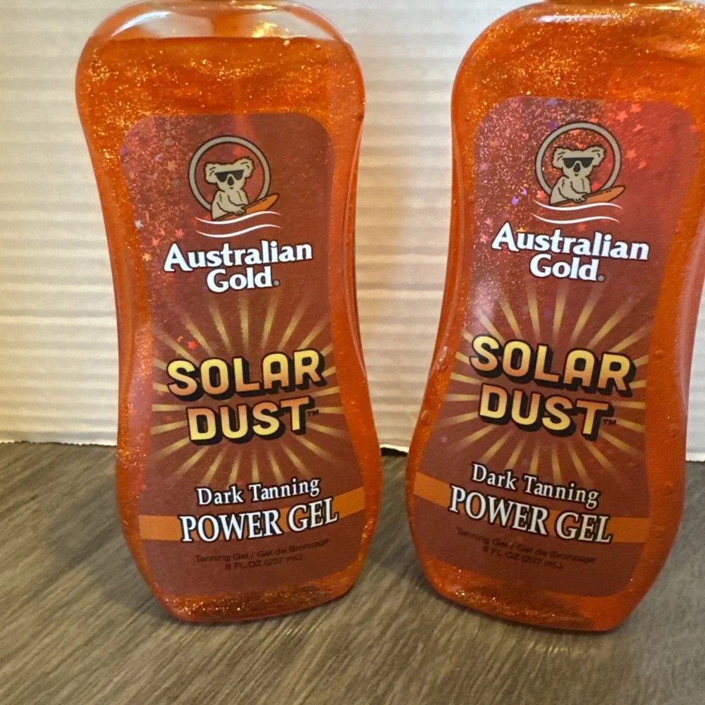 Australian Gold Solar Dust Tanning Gel – 2-Pack (8 oz) Golden Shimmer Non-Greasy